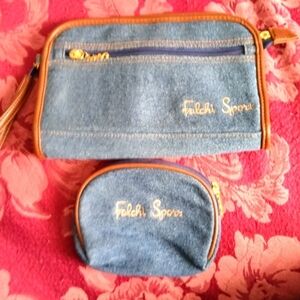 Falchi sport denim blue handbags Plus makeup bag